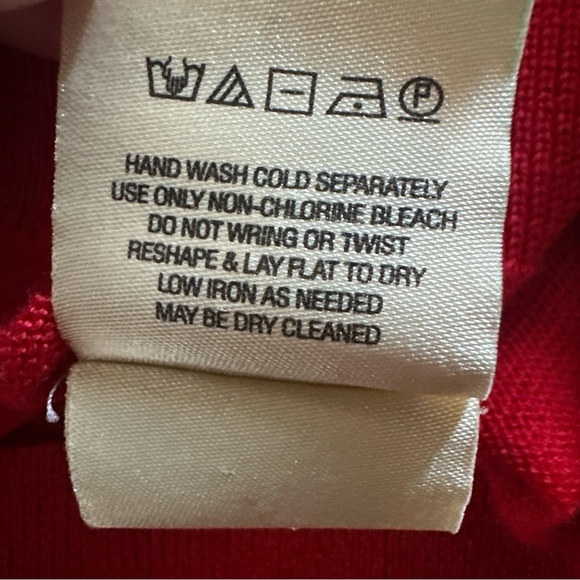 Anthropologie Moth Small Pullover Wool Blend Sweater Top Lightweight Soft Red - Picture 13 of 14